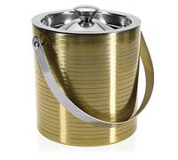 COM-FOUR® secchiello per il ghiaccio in acciaio inossidabile - contenitore per cubetti di ghiaccio a doppia parete con coperchio e manico - refrigeratore per champagne e vino (Sandefjord)