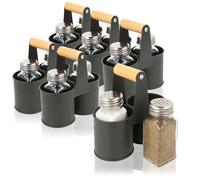 com-four® Set 18 spargispezie in vetro, saliera e pepiera con supporto