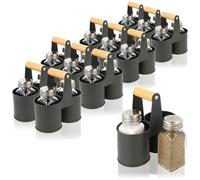 com-four® Set 36 spargispezie in vetro, saliera e pepiera con supporto