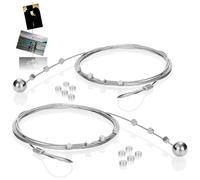com-four® set da 2 fili porta foto con 24 magneti, cavo metallico da 2 | cartoline e appunti