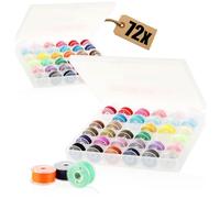com four® set da cucito con 72 spoline colorate, filo su bobine
