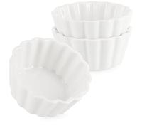 com-four® Set da portata in 3 parti - piccole ciotole bianche - ciotole in ceramica a coste grossolane per antipasti e dessert