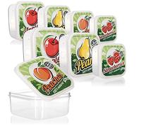 com-four® set di barattoli per frutta da 8 pezzi - contenitori per il pranzo in quattro dimensioni - contenitore per il campeggio, i picnic e quando si viaggia - contenitore (8 pezzi - frutta)