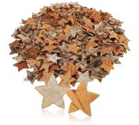 com-four® Set di coriandoli a Stella da 200 Pezzi - coriandoli per Matrimoni e Feste in Legno di Betulla - Accessori per progetti Fai-da-Te (Corteccia di Betulla Stellata 200x)