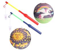 COM-FOUR® Set di lanterne da 4 pezzi - lanterne di carta con bastoncini di lanterna a LED - lanterne decorative di San Martino per San Martino (Set da 4 pezzi - lanterne/bastoncini)