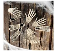 com-four® Set di Ossa da 8 Pezzi - Decorazione di Halloween - Mani e Piedi in plastica - Ossa Artificiali Come Decorazione Anatomica per Le Feste
