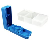 com-four® Set di scatole per Tablet - Mini Scatola per Tablet con Tre Scomparti e divisore per Tablet - Scatola per medicinali - Dispositivo di misurazione della Medicina (Scatola + divisore)