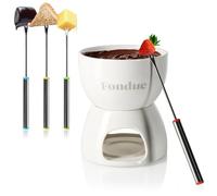 COM-FOUR® Set per fonduta di cioccolato Premium, ciotola in ceramica