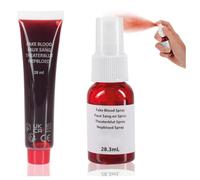 com-four® Set Sangue Finto - 1x Spray (28,3 ml) & 1x Tubo (28 ml) - Trucco Horror per Halloween, Carnevale ed Effetti Teatrali