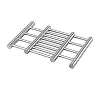 com-four® sottopentola in acciaio inox, supporto estensibile per pentole, padelle, teglie e wok, regolabile da circa 22 a 38 cm (1 pezzo - acciaio inossidabile)