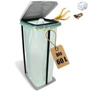 com-four® Supporto per Sacco della Spazzatura con Coperchio - Ideale per casa, Giardino, Officina e Campeggio - 3 Altezze possibili - Supporto per Sacco della Spazzatura (1x - Grigio Pastello)