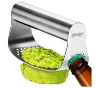 com-four® Utensile da cucina in acciaio inossidabile - pressa con apribottiglie - per tritare zenzero, avocado, patate, frutta e impasti - spremiagrumi, erbe e succhi
