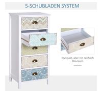 ComÃ² HOMCOM con 5 cassetti mobiletto colorato in legno compatto con protezione antipendenza per soggiorno e camera da letto