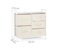 ComÃ² mobili da stoccaggio con ripiani e cassetti in tessuto beige 13_0002582_5
