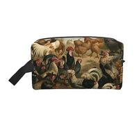 COMAAM Aloha Tiki modello portatile di grande capacità borsa da viaggio per cosmetici e prodotti di lavaggio, Stampa Pollo E Gallo, Taglia unica