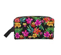 COMAAM Aloha Tiki modello portatile di grande capacità borsa da viaggio per cosmetici e prodotti di lavaggio, Fiore hawaiano, Taglia unica