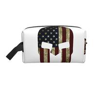 COMAAM Aloha Tiki modello portatile di grande capacità borsa da viaggio per cosmetici e prodotti di lavaggio, Bandiera USA American Spartan, Taglia unica