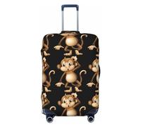 COMAAM Aloha Tiki Pattern elastico vano bagagli copertura protettiva protettiva per bagagli adatto per bagagli di 45-81 cm, Scimmia carina, Medium
