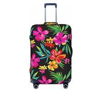 COMAAM Aloha Tiki Pattern elastico vano bagagli copertura protettiva protettiva per bagagli adatto per bagagli di 45-81 cm, Fiore hawaiano, Large
