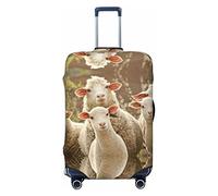 COMAAM Aloha Tiki Pattern elastico vano bagagli copertura protettiva protettiva per bagagli adatto per bagagli di 45-81 cm, Pecore E Agnelli, Large