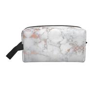 COMAAM Astratto Scienza Chimica Portatile Grande Capacità Viaggio Lavaggio Sacchetto di Immagazzinaggio Per Cosmetici E Forniture Di Lavaggio, Marmo Bianco Oro Rosa, Taglia unica