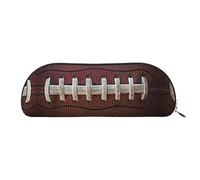 COMAAM Astuccio in pelle mimetica con foglie rosa, borsa portaoggetti mezza rotonda, grande capacità, adatta per riporre penne e cosmetici, American Football Laces, Taglia unica, Astuccio portamatite