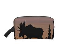 COMAAM Ballerina Dance Portable Grande Capacità Viaggio Wash Storage Bag Per Cosmetici E Forniture di Lavaggio, Deer Mountain Pine Tree Wilderness, Taglia unica