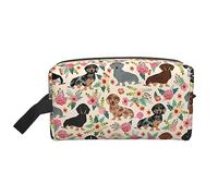 COMAAM Ballerina Dance Portable Grande Capacità Viaggio Wash Storage Bag Per Cosmetici E Forniture di Lavaggio, Cane Floreale, Taglia unica
