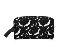 COMAAM Ballerina Dance Portable Grande Capacità Viaggio Wash Storage Bag Per Cosmetici E Forniture di Lavaggio, Halloween Pipistrelli volanti, Taglia unica