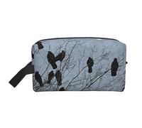 COMAAM Black Crow Birds Portable Grande Capacità Viaggio Lavaggio Sacchetto di Immagazzinaggio Per Cosmetici E Forniture Di Lavaggio