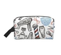 COMAAM Blu Polinesiano Maori Tribal Modello Portatile Grande Capacità Viaggio Lavaggio Sacchetto di Immagazzinaggio Per Cosmetici E Forniture Di Lavaggio, Barbiere Stile Monocromatico, Taglia unica