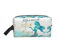 COMAAM Blu Polinesiano Maori Tribal Modello Portatile Grande Capacità Viaggio Lavaggio Sacchetto di Immagazzinaggio Per Cosmetici E Forniture Di Lavaggio, Sirena, Taglia unica