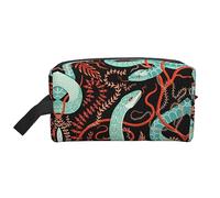 COMAAM Blu Polinesiano Maori Tribal Modello Portatile Grande Capacità Viaggio Lavaggio Sacchetto di Immagazzinaggio Per Cosmetici E Forniture Di Lavaggio, Serpente E Fi, Taglia unica