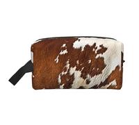 COMAAM Borsa di immagazzinaggio del lavaggio di viaggio di grande capacità portatile della carta da parati nera dell'oro per i cosmetici e, Pelle bovina rossa e bianca, Taglia unica