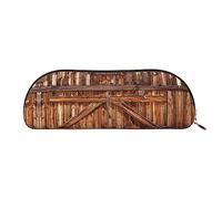 COMAAM Borsa portaoggetti mezza rotonda in pelle con bandiera britannica, grande capacità, adatta per riporre penne e cosmetici, Porta fienile., Taglia unica, Astuccio portamatite