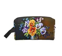 COMAAM Borsa portatile bianca nera di stoccaggio del lavaggio di viaggio di grande capacità delle strisce per i cosmetici ed i rifornimenti, Pittura a mosai, Taglia unica