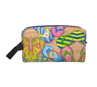 COMAAM Borsa portatile di immagazzinaggio del lavaggio di viaggio di grande capacità del bradipo della pizza per i cosmetici e i, Divertente infradito pantofole arte, Taglia unica