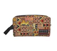 COMAAM Borsa portatile di immagazzinaggio del lavaggio di viaggio di grande capacità della bandiera irlandese per i cosmetici e le forniture, Patchwork tessile africano, Taglia unica