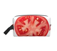 COMAAM Borsa portatile di stoccaggio del lavaggio di viaggio di grande capacità del modello delle strisce del cavallo per i cosmetici ed i prodotti, Fetta Di Pomodoro, Taglia unica
