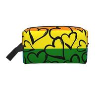 COMAAM Borsa portatile di stoccaggio del lavaggio di viaggio di grande capacità del modello delle strisce del cavallo per i cosmetici ed i prodotti, Motivo arcobaleno Gay Pride, Taglia unica