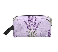 COMAAM Borsa portatile di stoccaggio del lavaggio di viaggio di grande capacità del modello delle strisce del cavallo per i cosmetici ed i prodotti, Timbro lavanda, Taglia unica