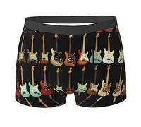COMAAM Boxer da uomo con motivo chitarra artistica (multiforme) boxer elastici da uomo leggings mutande, nero, Large
