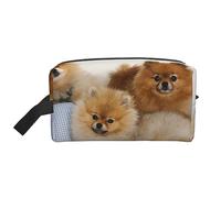 COMAAM Carino Pomerania Portatile Grande Capacità Viaggio Lavaggio Sacchetto di Immagazzinaggio Per Cosmetici E Forniture Di Lavaggio, Carino Pomeranian2, Taglia unica