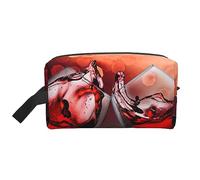 COMAAM Carino Pomerania Portatile Grande Capacità Viaggio Lavaggio Sacchetto di Immagazzinaggio Per Cosmetici E Forniture Di Lavaggio, Bicchiere da vino rosso Cheers, Taglia unica