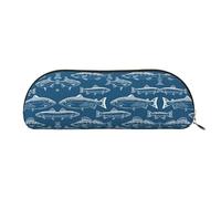 COMAAM Divertente borsa portaoggetti in pelle a forma di rana da yoga, grande capacità, adatta per riporre penne e cosmetici, Pesci dell'oceano, Taglia unica, Astuccio portamatite