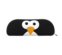 COMAAM Divertente borsa portaoggetti in pelle a forma di rana da yoga, grande capacità, adatta per riporre penne e cosmetici, Simpatico pinguino., Taglia unica, Astuccio portamatite