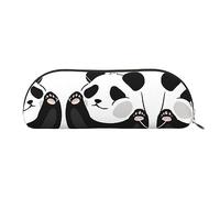 COMAAM Divertente borsa portaoggetti in pelle a forma di rana da yoga, grande capacità, adatta per riporre penne e cosmetici, Panda divertente., Taglia unica, Astuccio portamatite