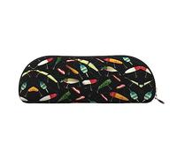 COMAAM Divertente borsa portaoggetti in pelle a forma di rana da yoga, grande capacità, adatta per riporre penne e cosmetici, Esca da pesca., Taglia unica, Astuccio portamatite