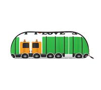 COMAAM Divertente borsa portaoggetti in pelle a forma di rana da yoga, grande capacità, adatta per riporre penne e cosmetici, I Love Trucks, Taglia unica, Astuccio portamatite