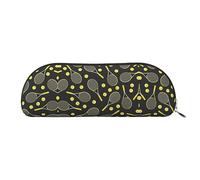 COMAAM Divertente borsa portaoggetti in pelle per racchette da tennis e palline da tennis, grande capacità, adatta per riporre penne e cosmetici, Racchette da tennis divertenti e palline da tennis,